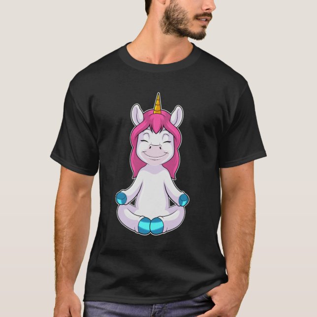 Unicorn at Meditate in Sitting T-Shirt (Front)