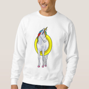 Unicorn at Swimming with Swim ring Sweatshirt