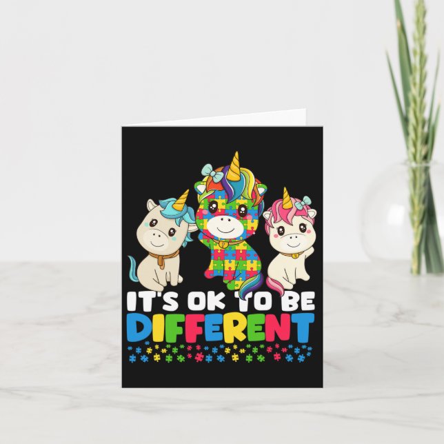 Unicorn Autism Awareness  Card (Front)
