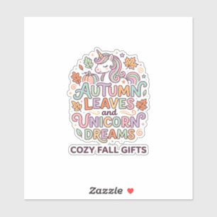 Unicorn Autumn Leaves and Unicorn Dreams Bold Typo