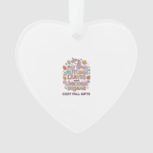 Unicorn Autumn Leaves and Unicorn Dreams Bold Typo Ornament
