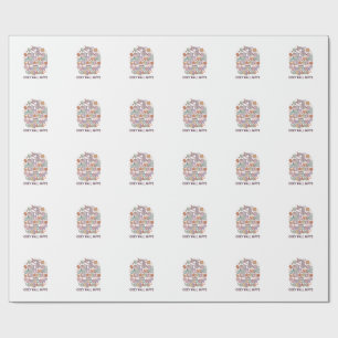 Unicorn Autumn Leaves and Unicorn Dreams Bold Typo Wrapping Paper