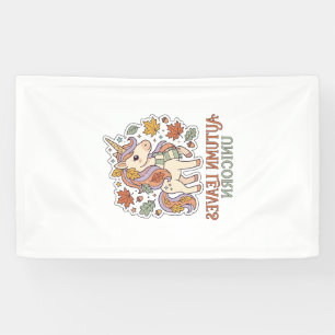 Unicorn Autumn Leaves Unicorn Graphic Design Merch Banner