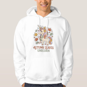 Unicorn Autumn Leaves Unicorn Graphic Design Merch Hoodie