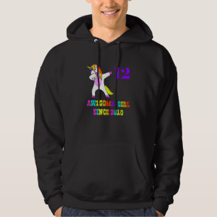 Unicorn Awesome Girl Born In 2010 Birthday Hoodie