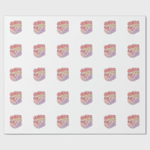 Unicorn Axolotl Unicorn Splash Whimsical White Bac Wrapping Paper