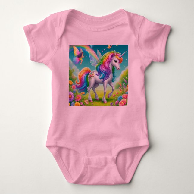unicorn baby bodysuit (Front)