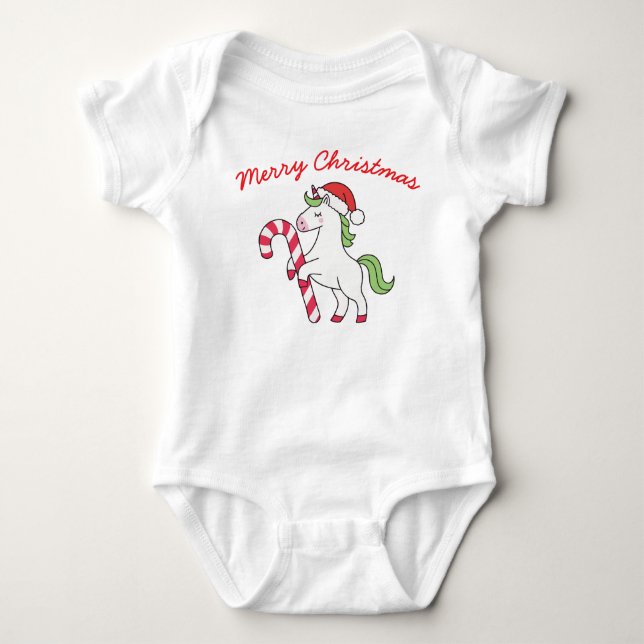 Unicorn Baby – Festive Holiday Outfit Bodysuit (Front)