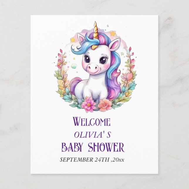 Unicorn baby shower  (Front)