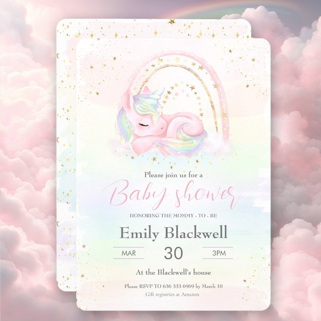 Unicorn baby shower baby girl shower invitation (Unicorn baby shower baby girl shower invitati)