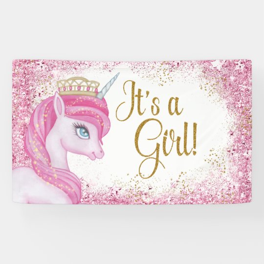 Unicorn Baby Shower Banners Zazzle Co Nz