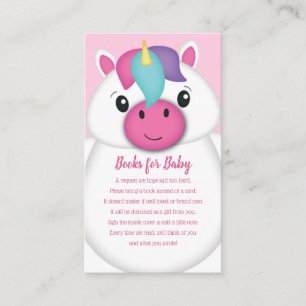 Unicorn Baby Shower Books for Baby Enclosure Card