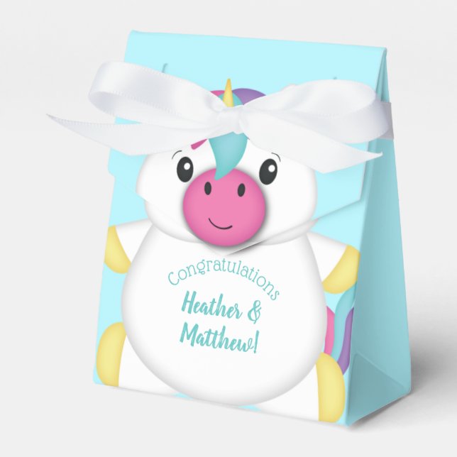 Unicorn Baby Shower Favour Box (Front Side)