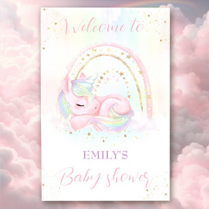 Unicorn baby shower girl shower welcome sign