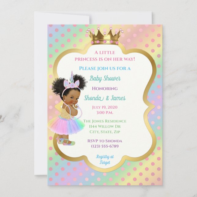 Unicorn Baby Shower Invitation (Front)