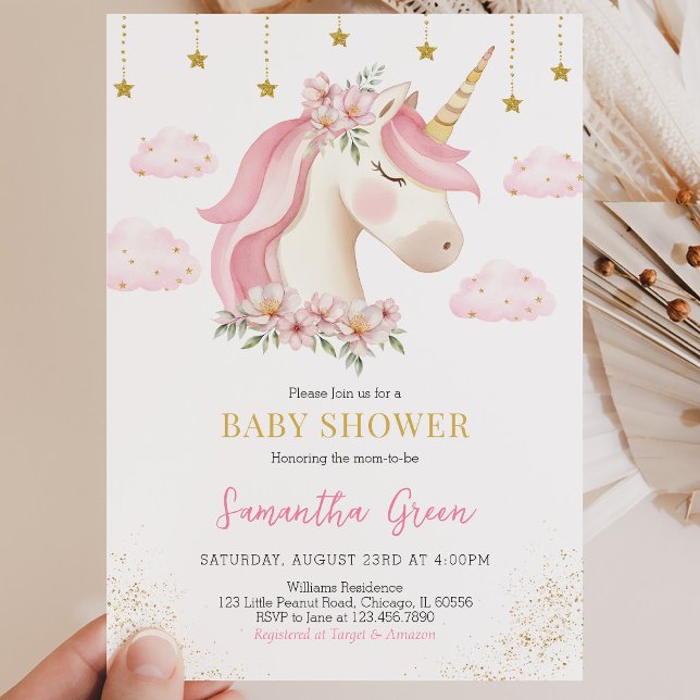 Unicorn Baby Shower Invitation (Creator Uploaded)