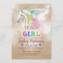 Unicorn Baby Shower Invitations