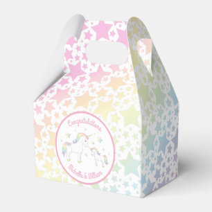 Unicorn Baby Shower Pastel Rainbow Favour Box