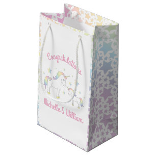Unicorn Baby Shower Pastel Rainbow Small Gift Bag
