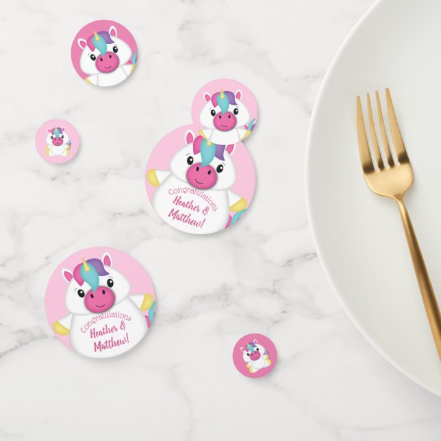 Unicorn Baby Shower Pink Confetti (Group)