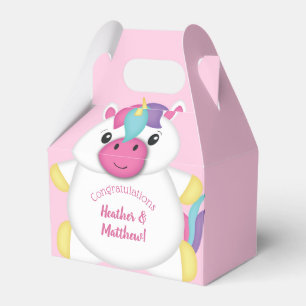 Unicorn Baby Shower Pink Favour Box