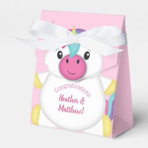 Unicorn Baby Shower Pink Favour Box
