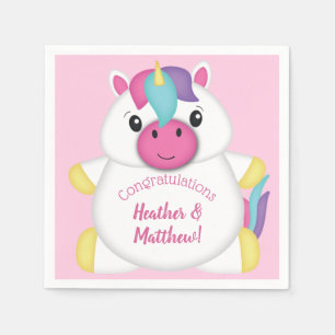 Unicorn Baby Shower Pink Napkin