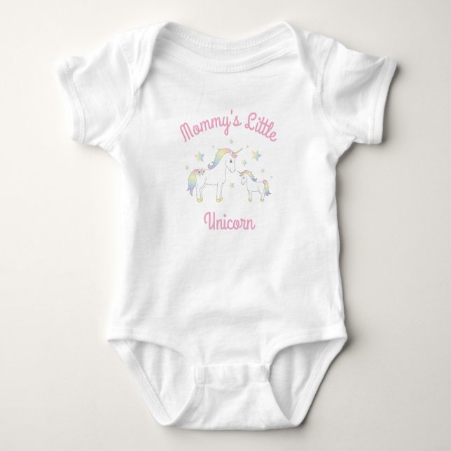 Unicorn Baby Shower Rainbow Pastel Bodysuit (Front)