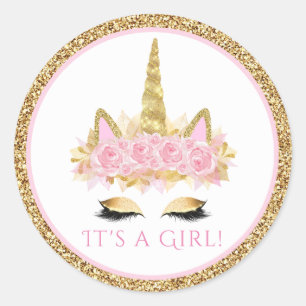 Unicorn Baby Shower Stickers