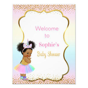 Unicorn baby shower welcome sign