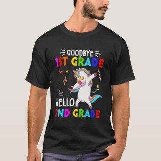 Unicorn Back To School Hello Second Grade Goodbye  T-Shirt