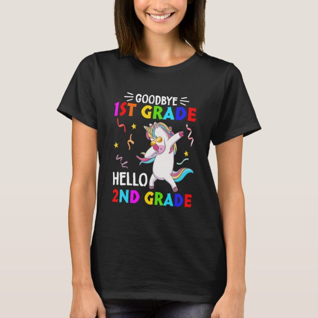 Unicorn Back To School Hello Second Grade Goodbye  T-Shirt (Front)