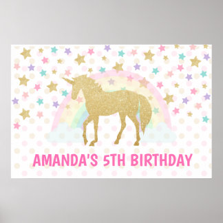 Unicorn Backdrop, Unicorn Birthday Poster