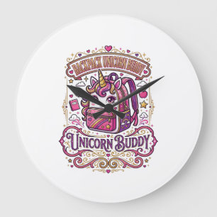 Unicorn Backpack Unicorn Buddy Stylish Merch Desig Large Clock