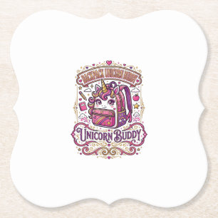 Unicorn Backpack Unicorn Buddy Stylish Merch Desig Paper Coaster