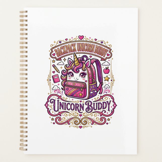 Unicorn Backpack Unicorn Buddy Stylish Merch Desig Planner (Front)