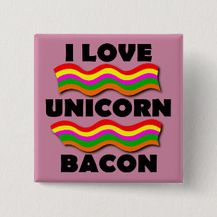 Unicorn Bacon Funny Button Badge Pin