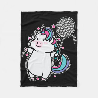 Unicorn Badminton Fleece Blanket
