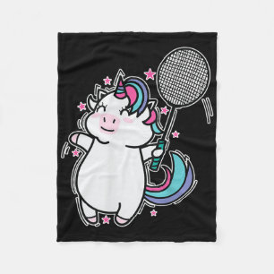 Unicorn Badminton  Fleece Blanket