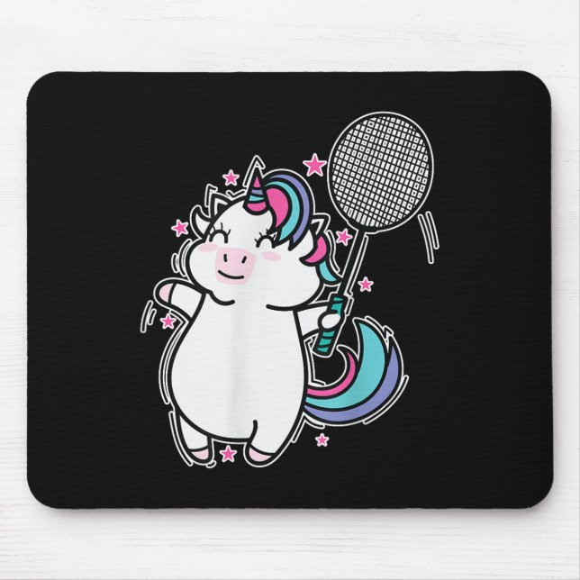 Unicorn Badminton  Mouse Pad (Front)