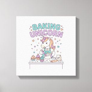 Unicorn Baking Unicorn Trendy Product Graphic_1 Canvas Print