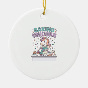 Unicorn Baking Unicorn Trendy Product Graphic_1 Ceramic Tree Decoration