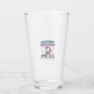 Unicorn Baking Unicorn Trendy Product Graphic_1 Glass