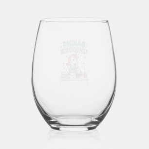 Unicorn Baking Unicorn Trendy Product Graphic_1 Stemless Wine Glass