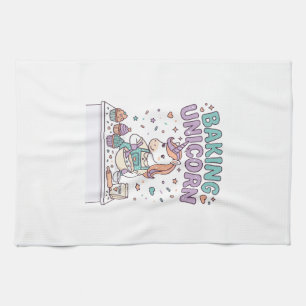 Unicorn Baking Unicorn Trendy Product Graphic_1 Tea Towel