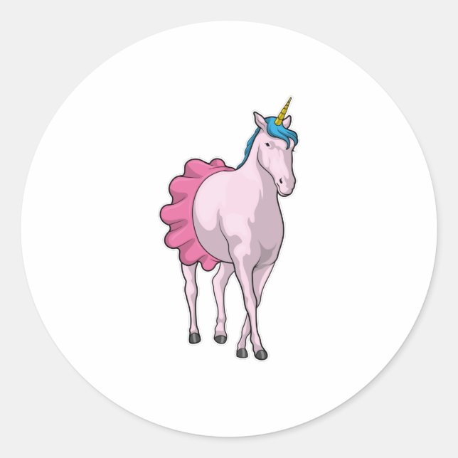 Unicorn Ballerina Ballet Classic Round Sticker (Front)