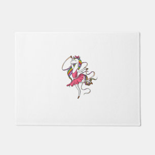 Unicorn Ballerina Rainbow Ballet Dancer Women Girl Doormat