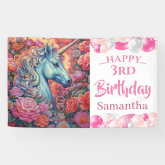  Unicorn Balloon Party Banner