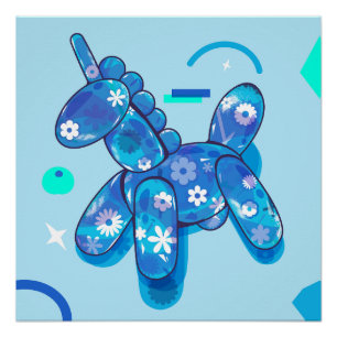 Unicorn Balloon Poster