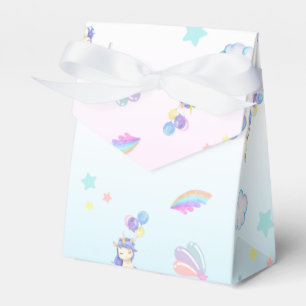 Unicorn balloon rainbow gradient birthday party favour box